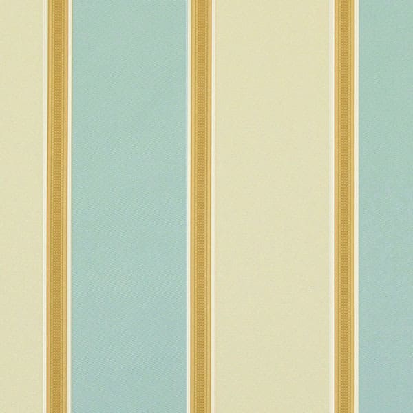 Capital Stripe Duck Egg/Cream Fire Retardant Curtain Fabric