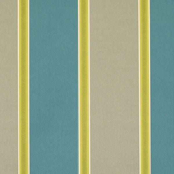Capital Stripe Teal/Latte Fire Retardant Curtain Fabric