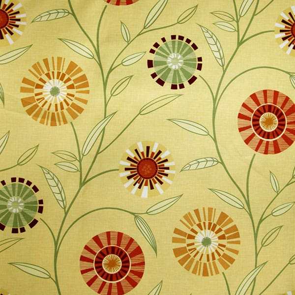 Carnival 348 Gold/Henna Fire Retardant Curtains