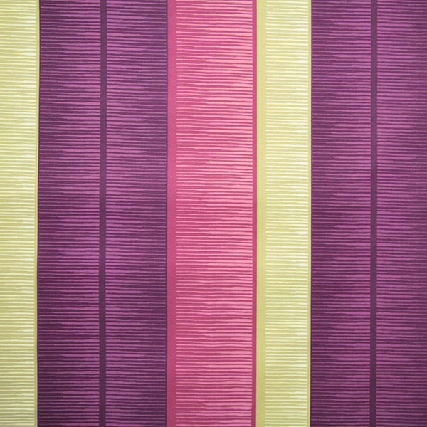 Tango Stripe 681 Mulberry/Linen Fire Retardant Curtains