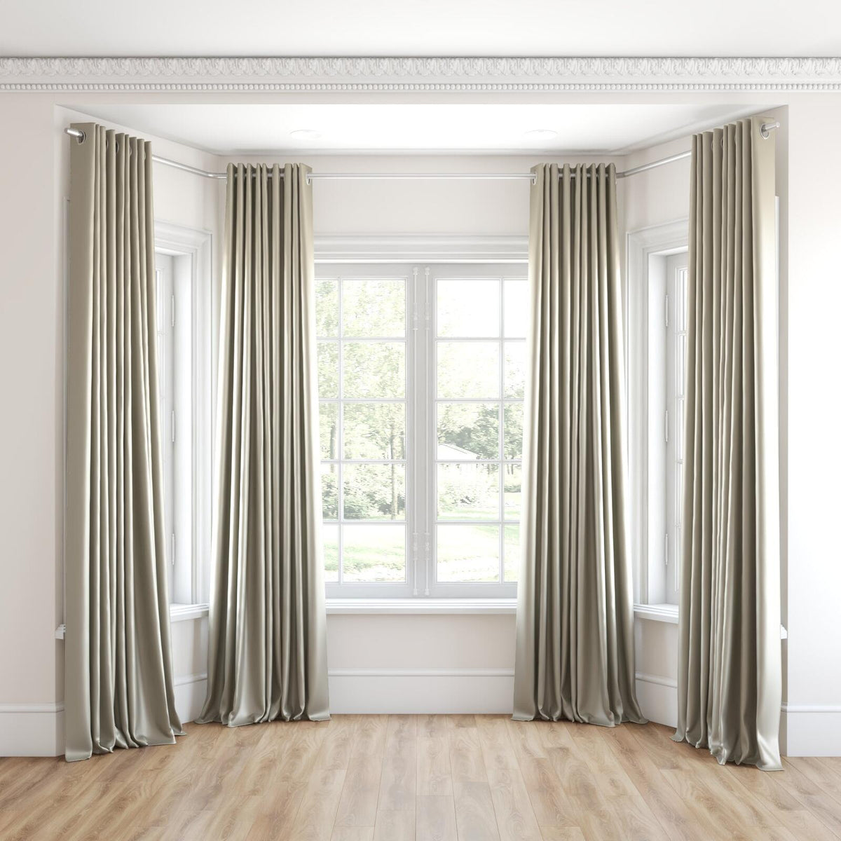 Sekers Vow Ecru fire retardant curtain fabric, view 3