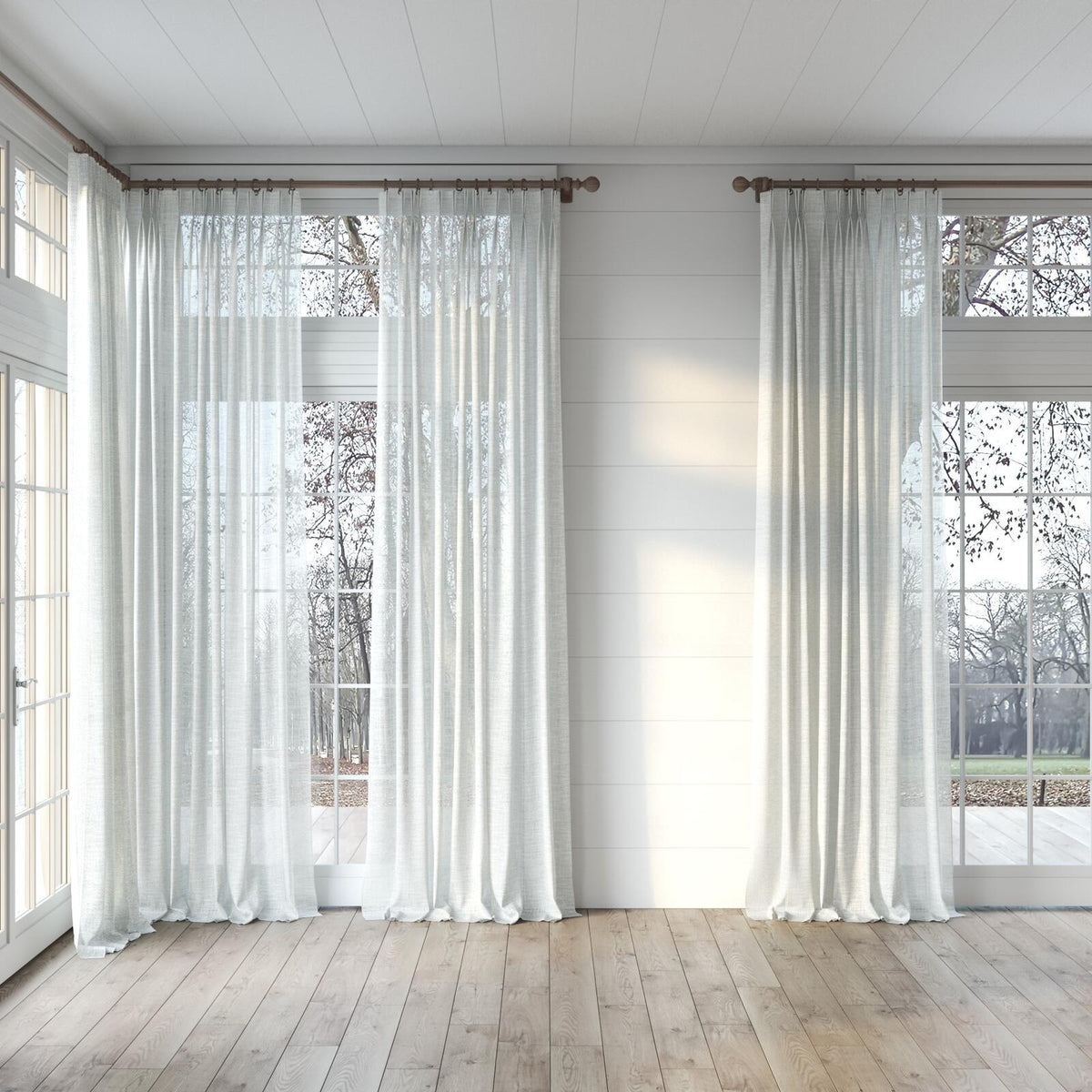 Sekers Fantasy Mocha fire retardant curtain fabric, view 6