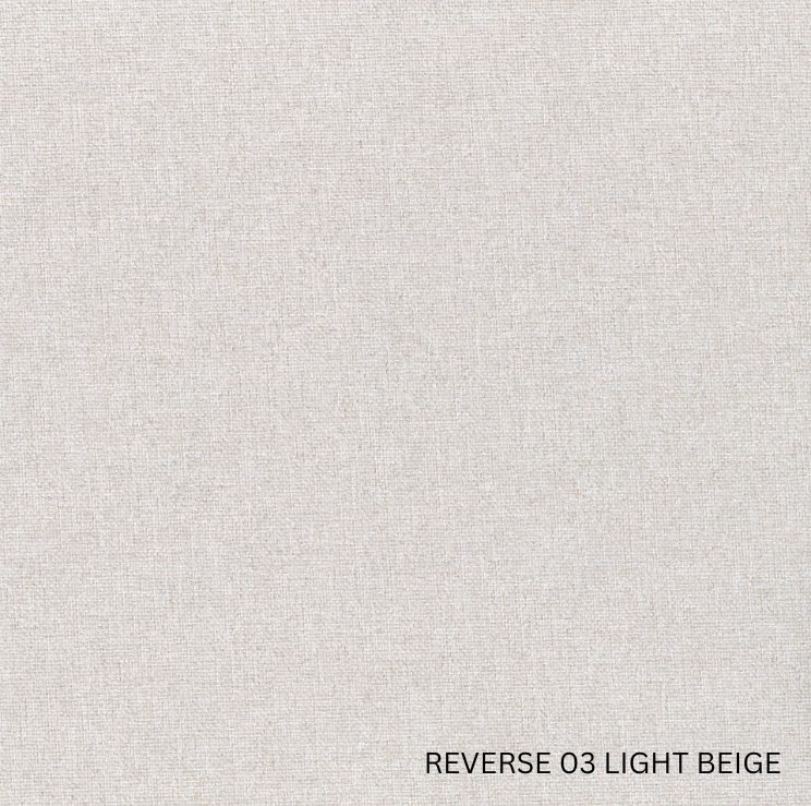 Sekers Lunar Silver & Light Beige fire retardant blackout, reverse face