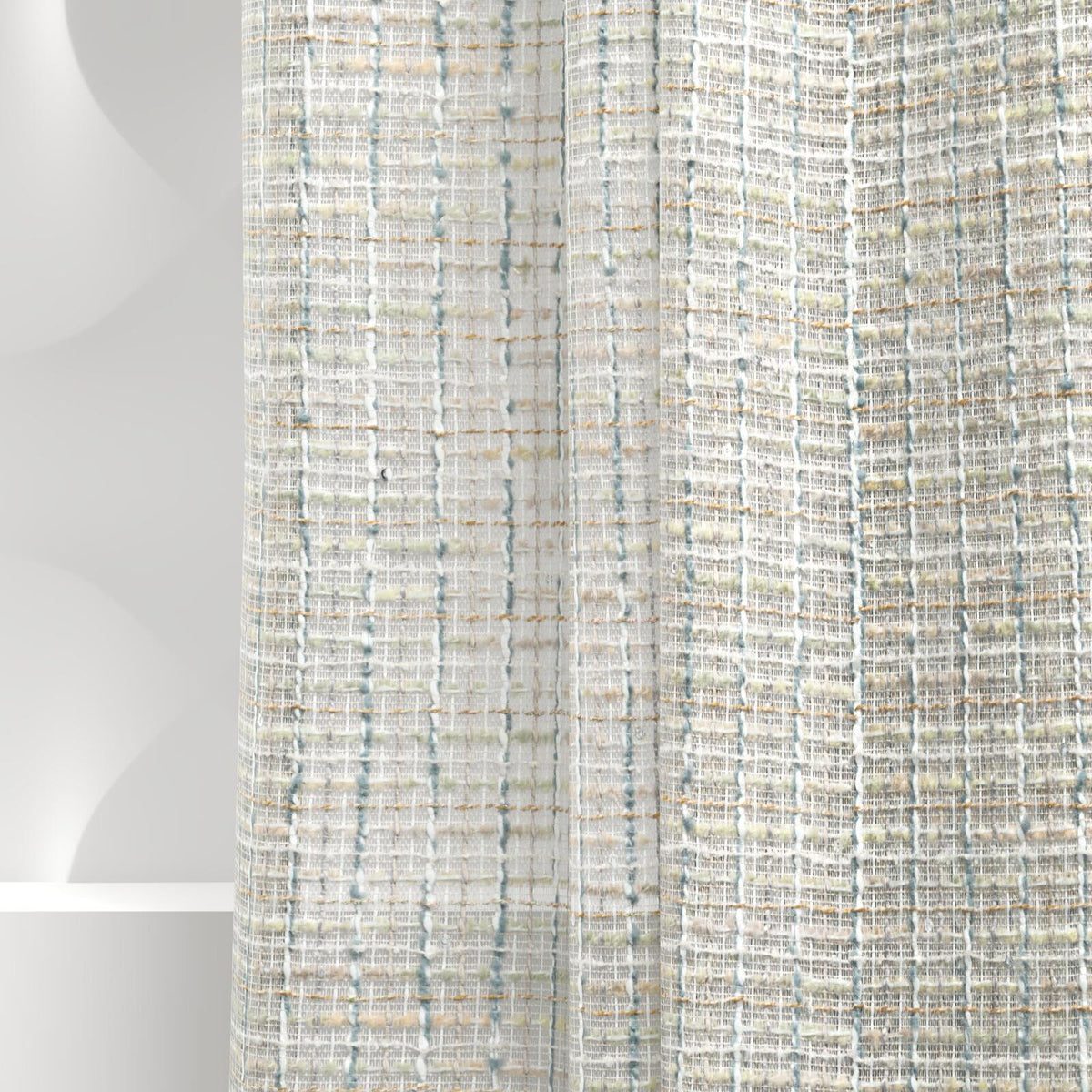 Sekers Glitz Aquamarine fire retardant curtain fabric, view 6