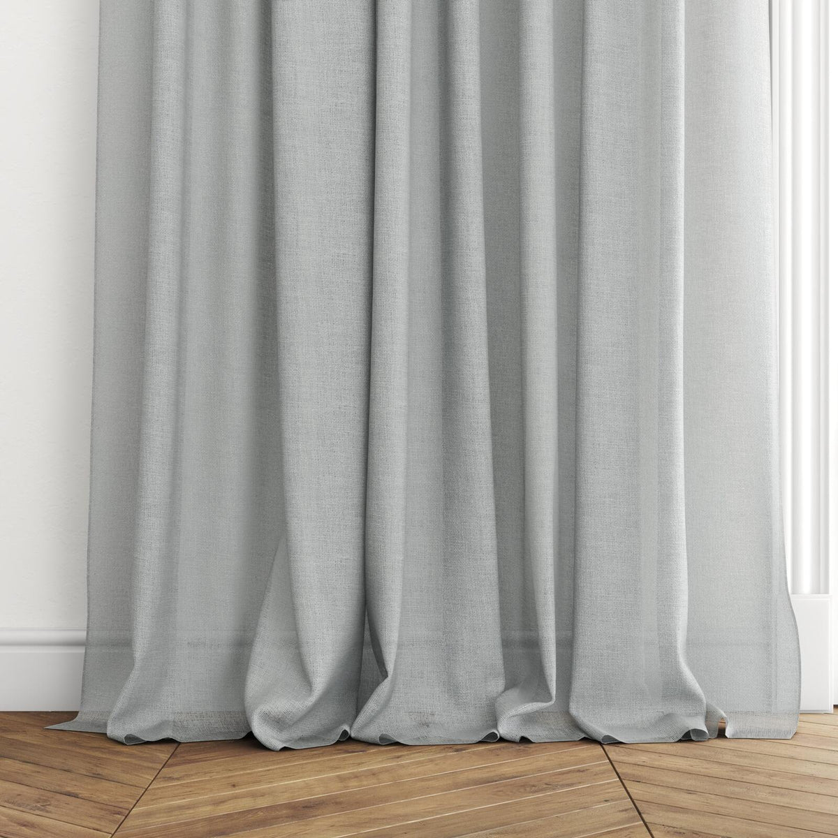 FR-One Statement Silver fire retardant curtain fabric, view 5
