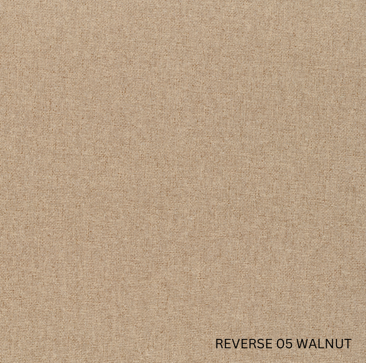 Sekers Lunar Sand & Walnut fire retardant blackout, reverse face