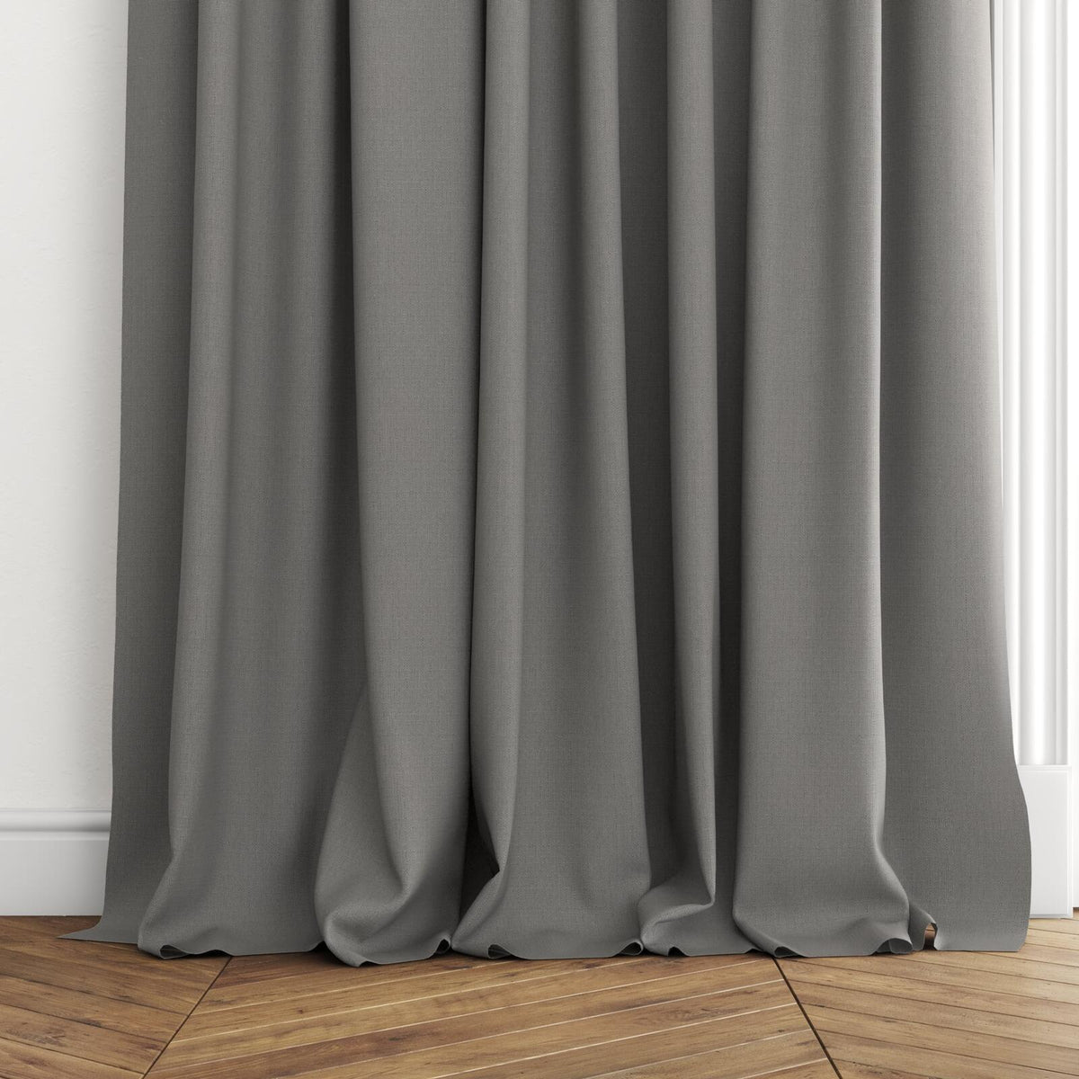 FR-One Darkness Charcoal fire retardant curtain fabric, view 4