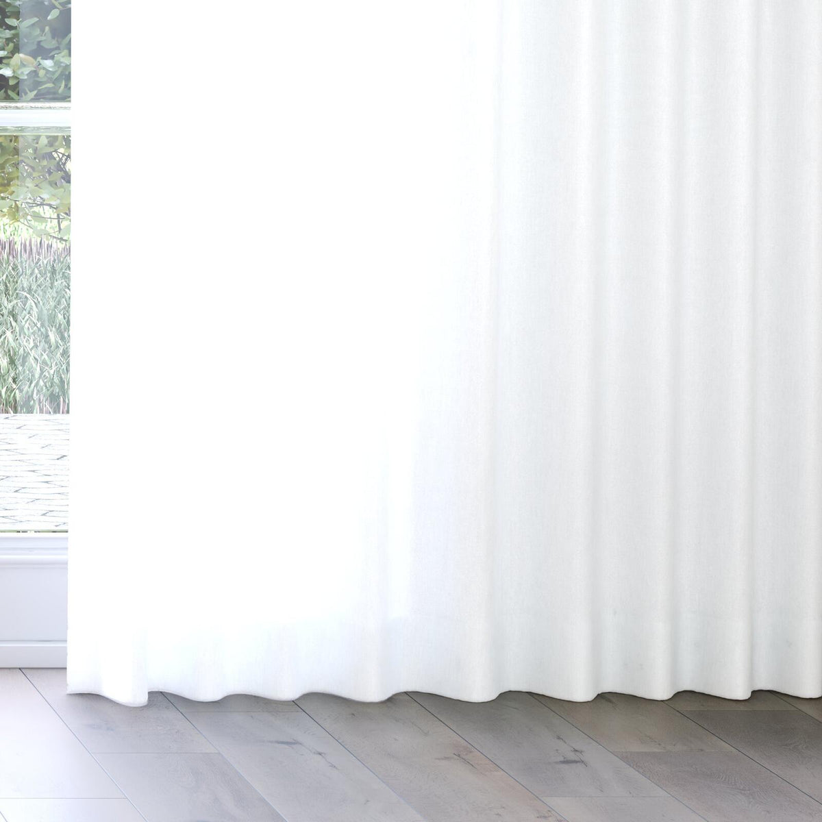 Sekers Tanimbar Chalk fire retardant curtain fabric, view 3