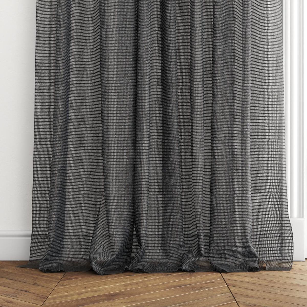 Sekers Shamal Noir fire retardant curtain fabric, view 3