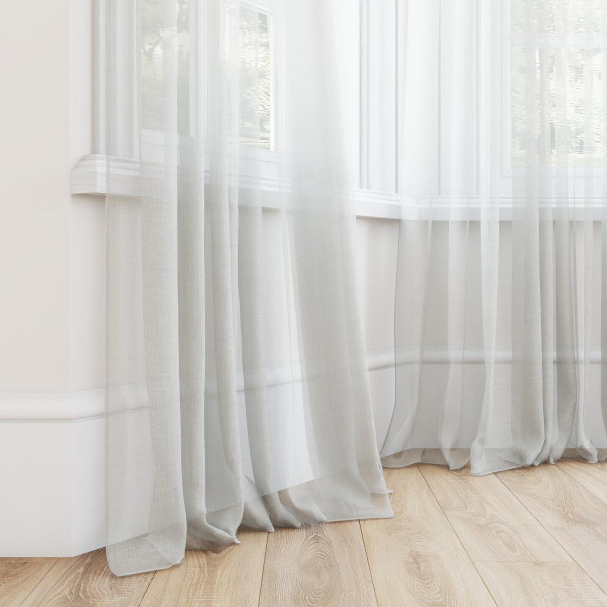 Sekers Zonda Ecru fire retardant curtain fabric, view 3