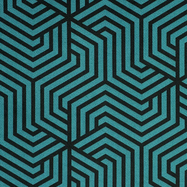 Maze 151 Teal fire retardant curtain fabric