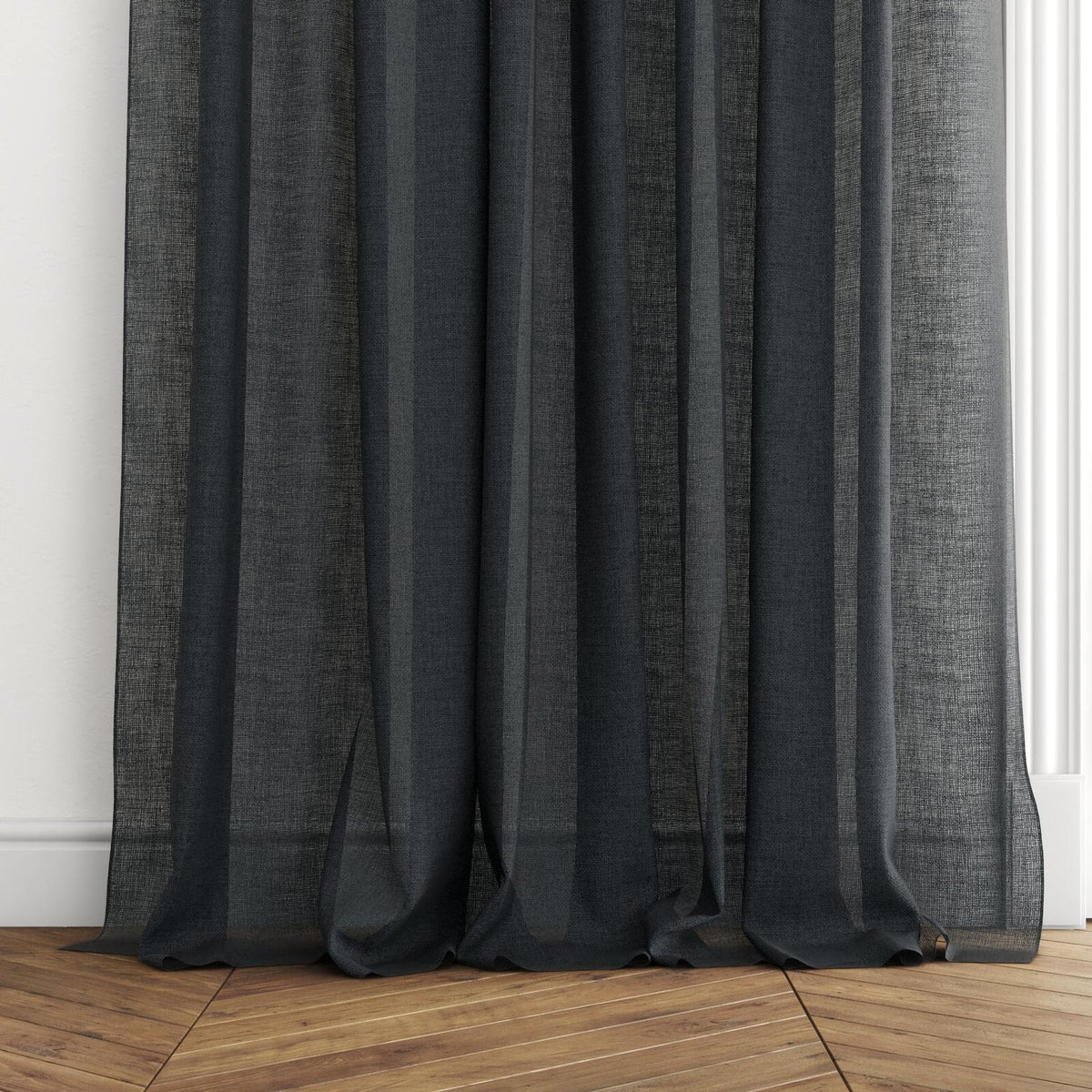 FR-One Statement Onyx fire retardant curtain fabric, view 4