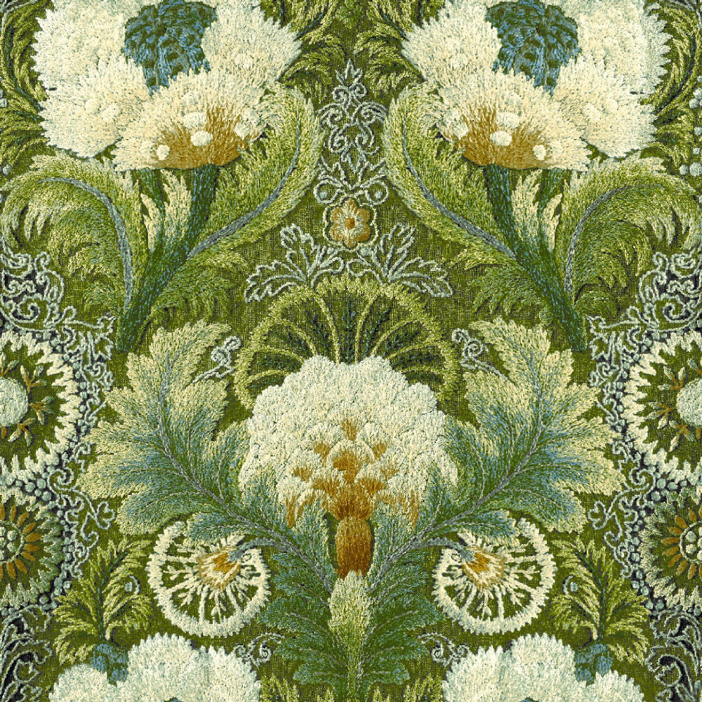 Mallion & Knowles Tapestry Forest Fire Retardant Curtains texture detail