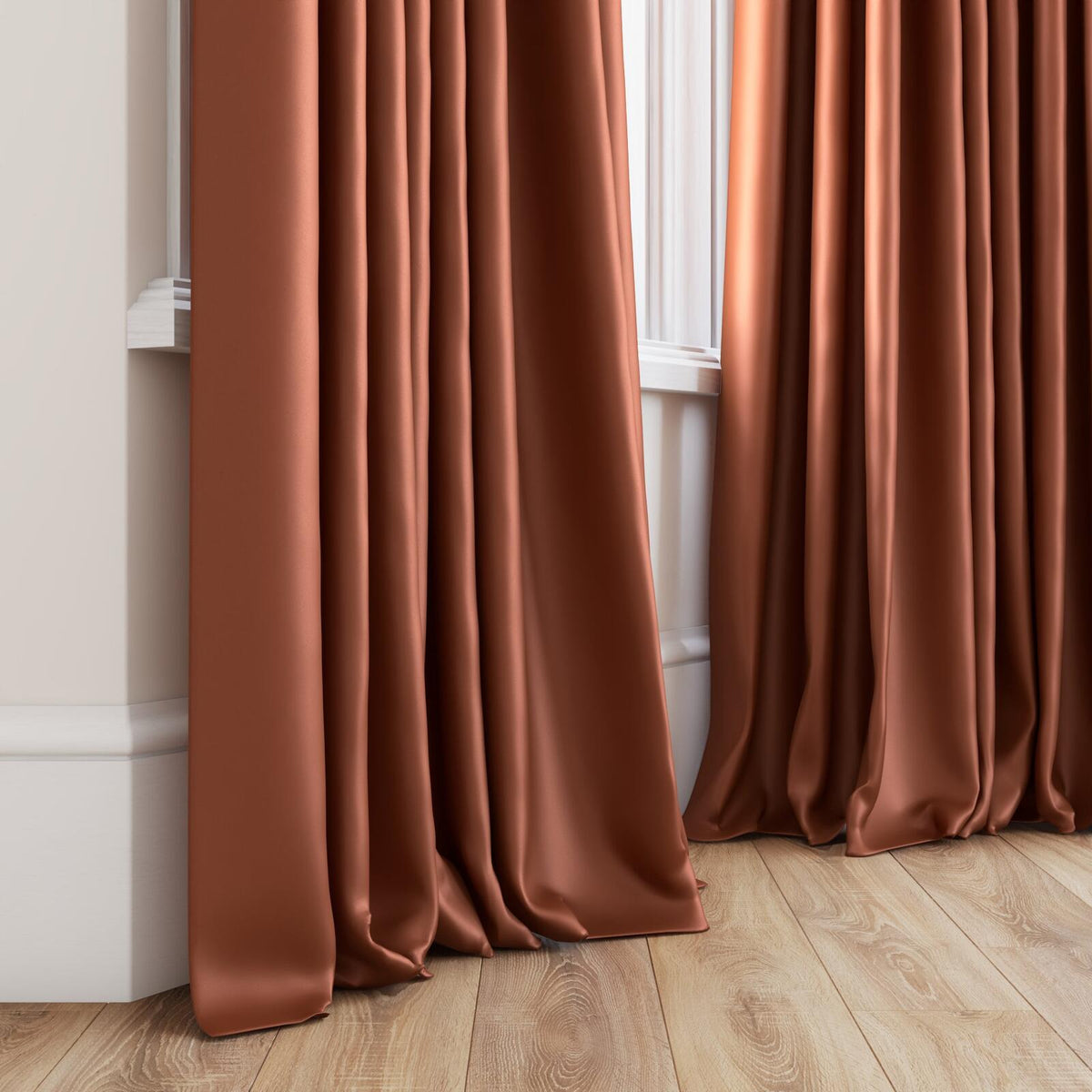 Sekers Vow Copper fire retardant curtain fabric, view 3