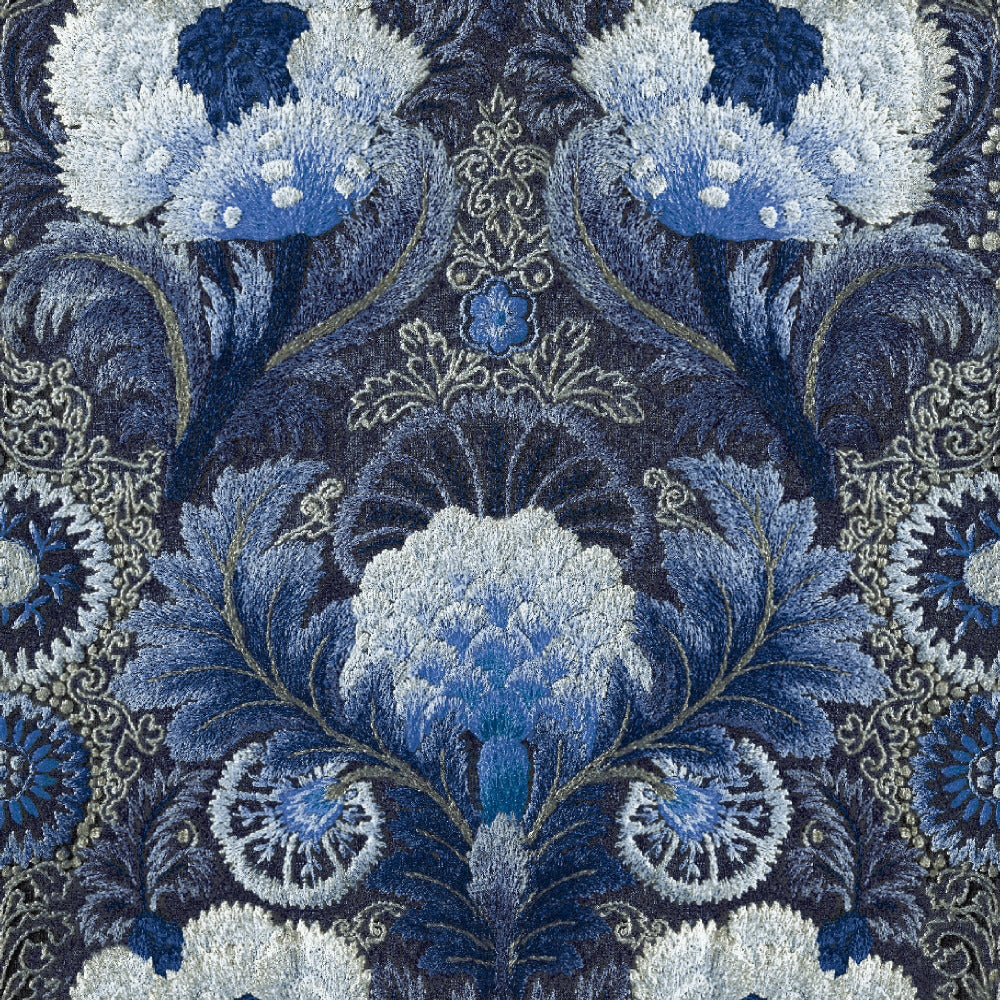 Mallion & Knowles Tapestry Marine Fire Retardant Curtains texture detail