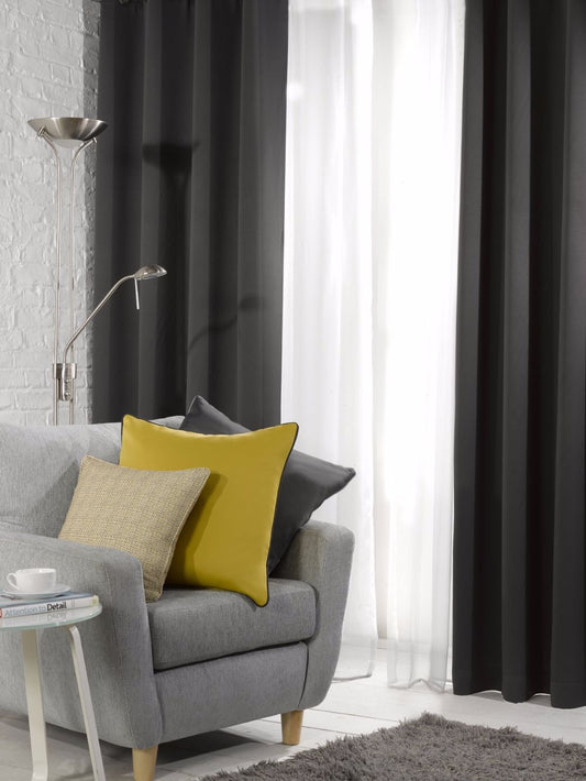 Edmund Bell Venus FR Dark Blue Fire Retardant Curtains - Lifestyle
