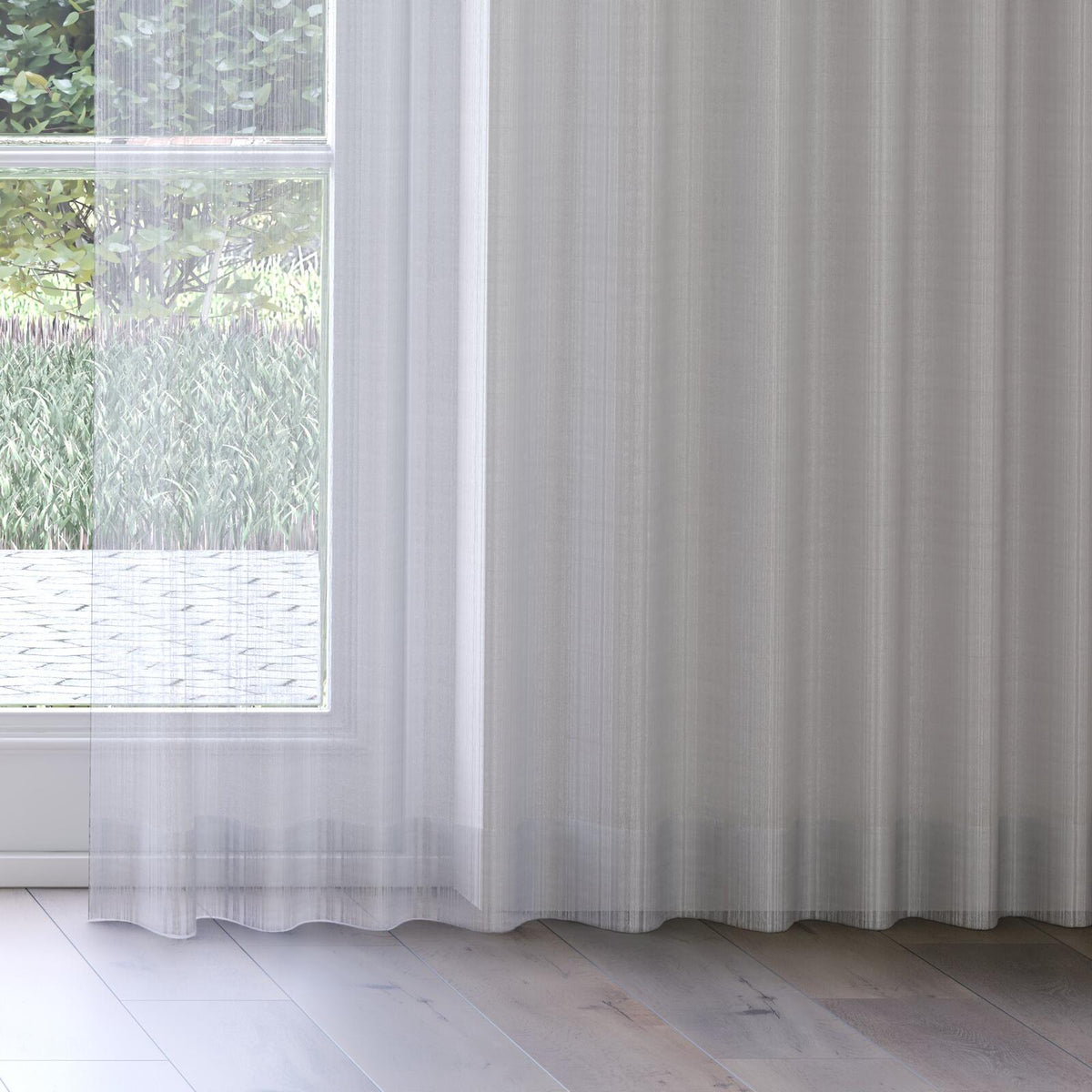 Sekers Canterbury Seashell fire retardant curtain fabric, view 3