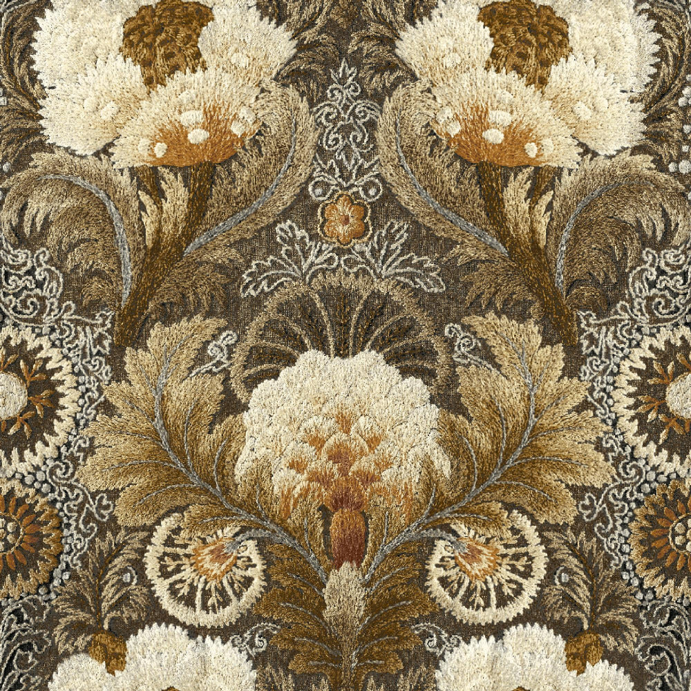 Mallion & Knowles Tapestry Autumn Fire Retardant Curtains texture detail