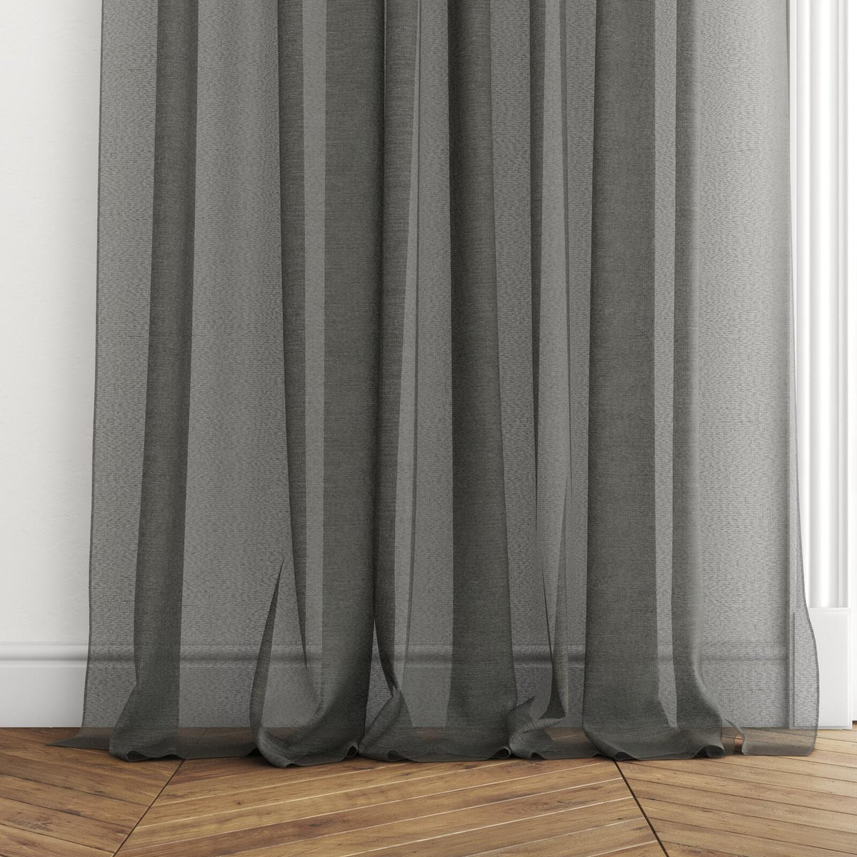 Sekers Zephyr Shale fire retardant curtain fabric, view 3