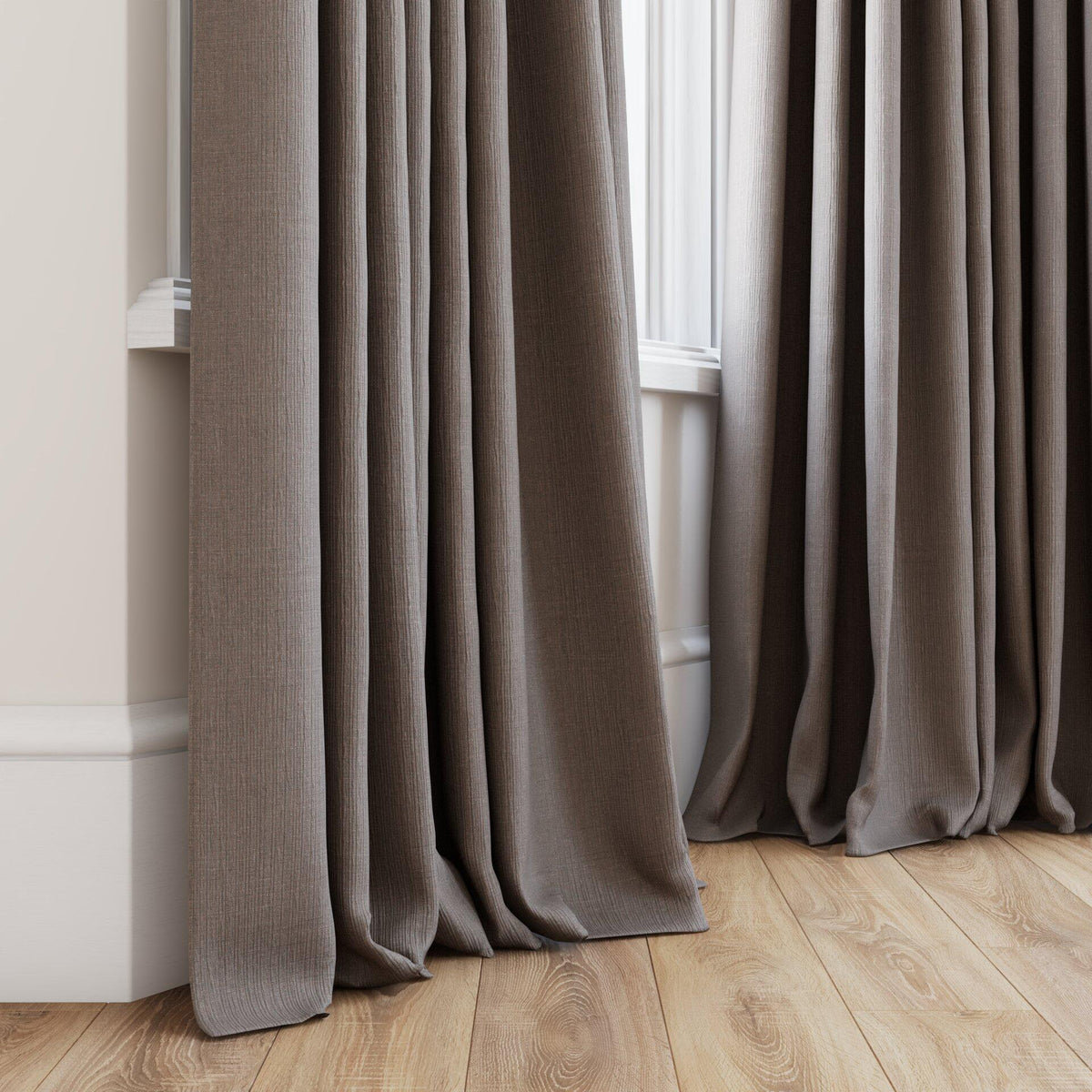 Sekers Glamis String fire retardant curtain fabric made-up curtain