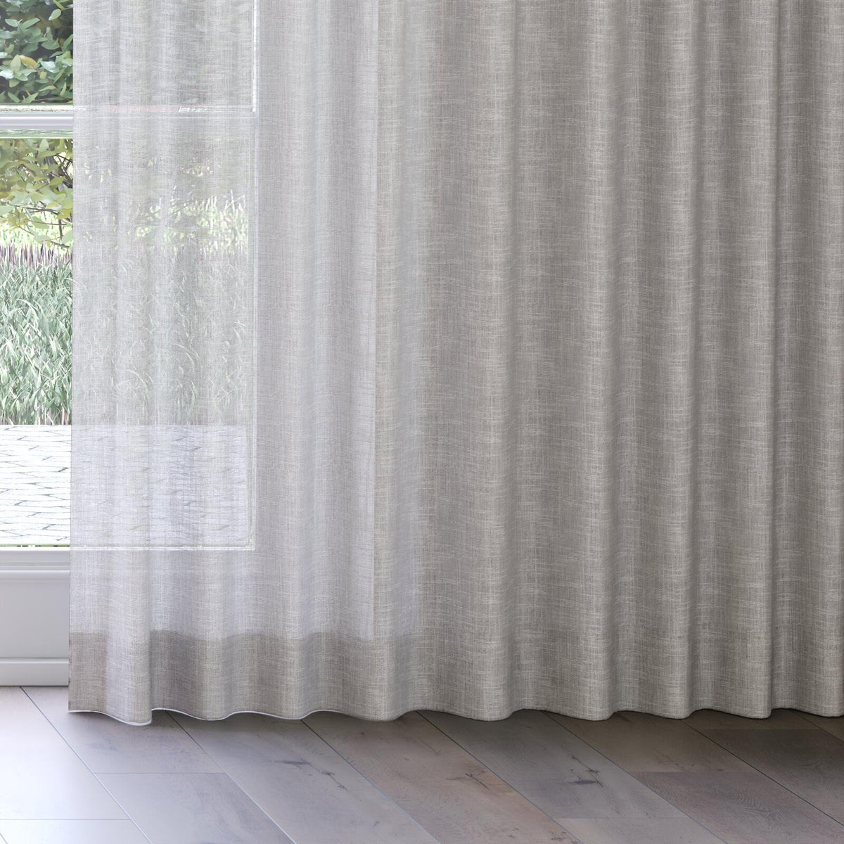 Sekers Lennox Tawny fire retardant curtain fabric, view 3