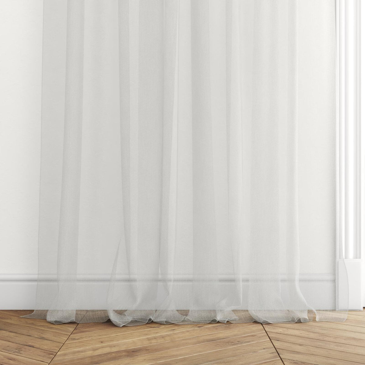 Sekers Bora Winter White fire retardant curtain fabric, view 3