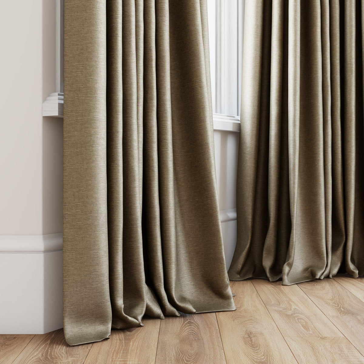 Sekers Riviera Mocha fire retardant curtain fabric, view 3
