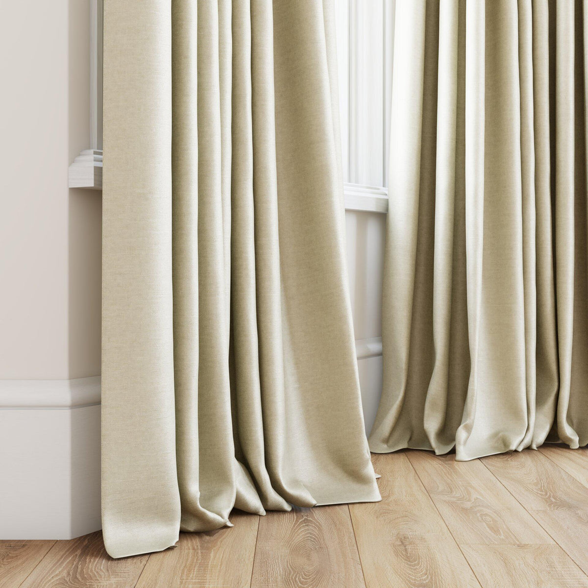 Sekers Riviera Almond fire retardant curtain fabric, view 3