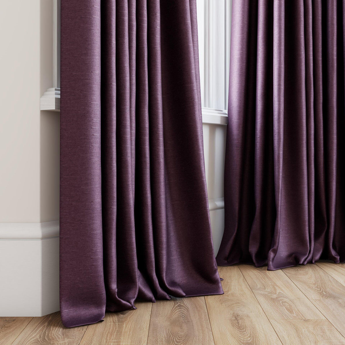 Sekers Riviera Wineberry fire retardant curtain fabric, view 3
