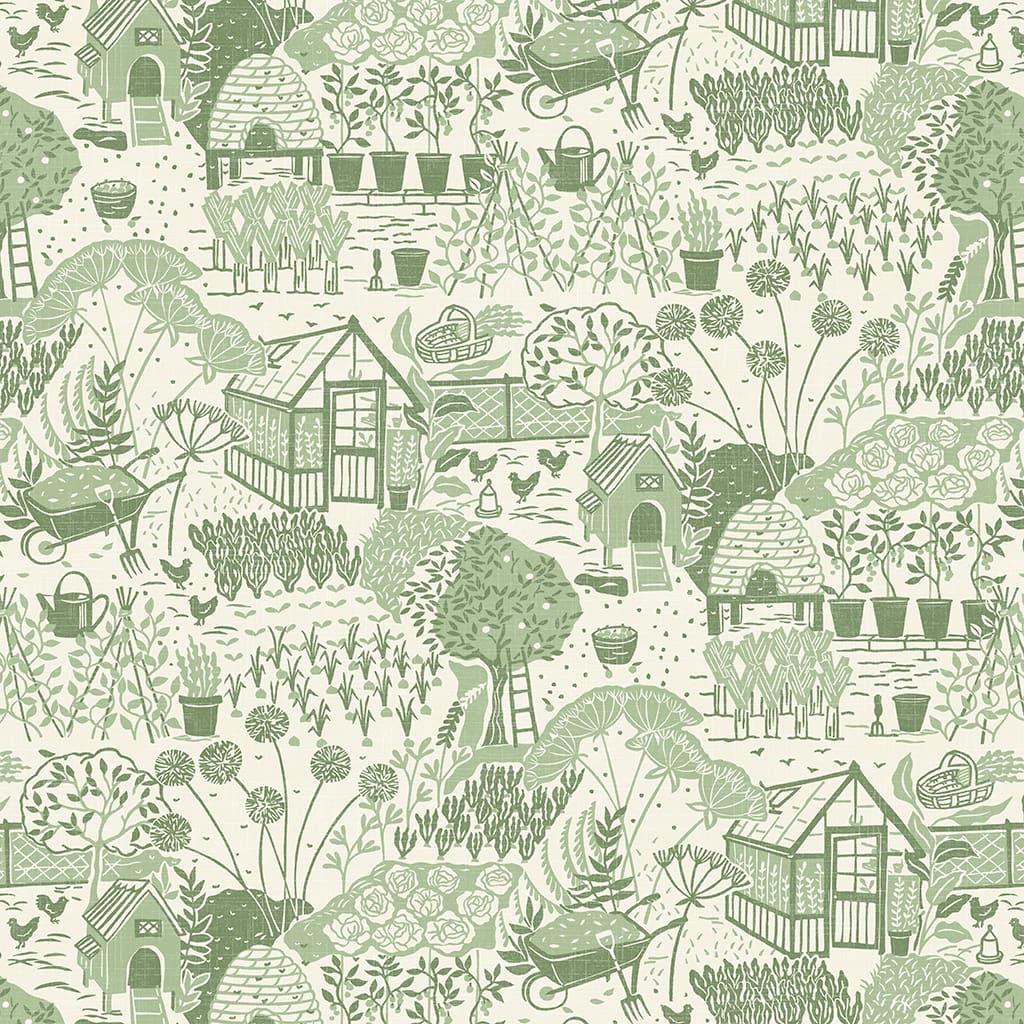 Panaz The Allotment B17 Fennel Fire Retardant Curtains