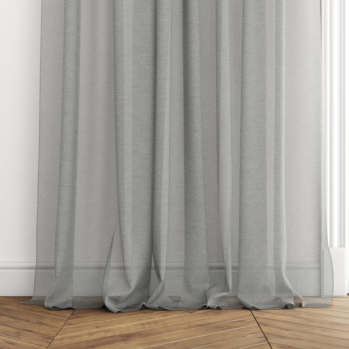 Sekers Zephyr Chrome fire retardant curtain fabric, view 3