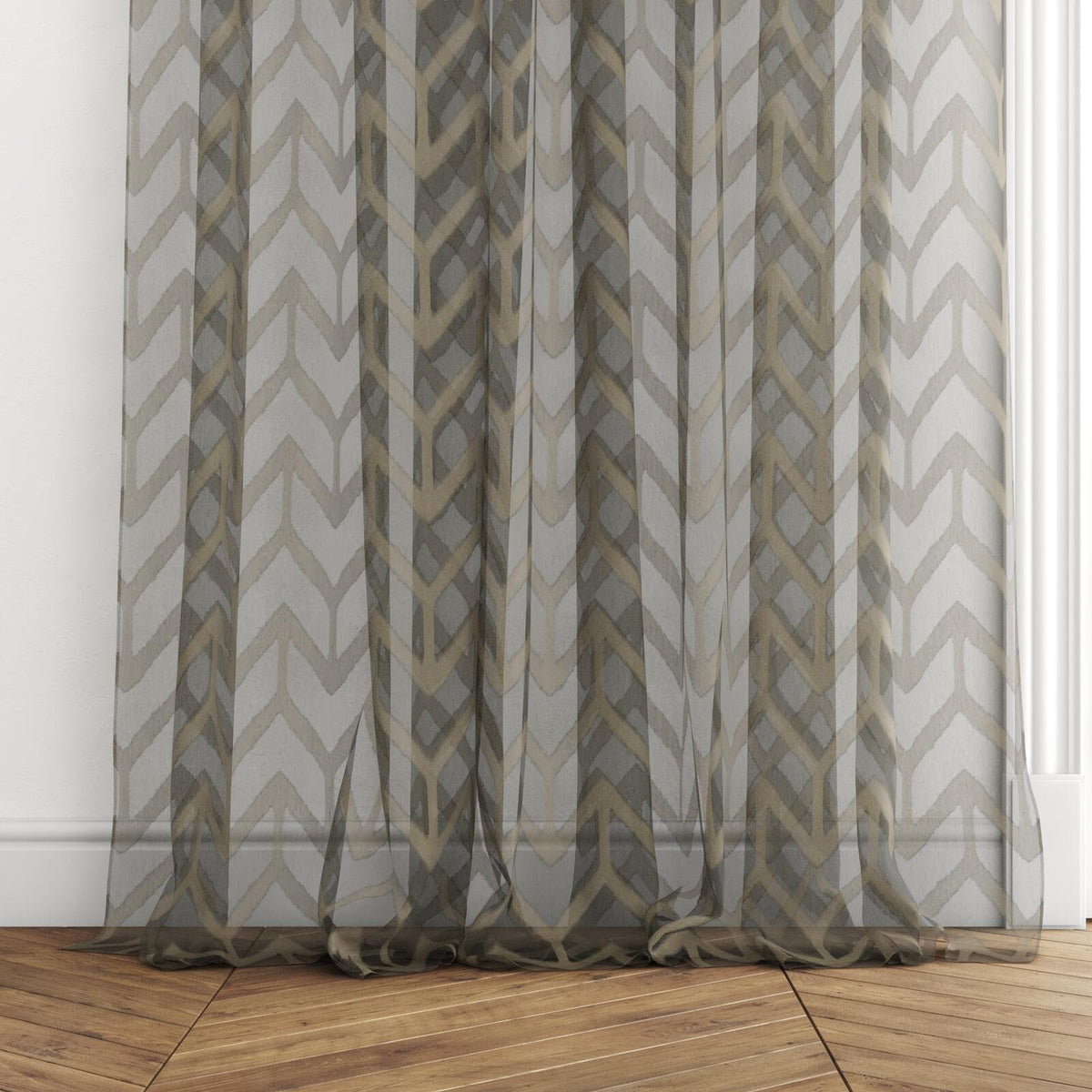 Sekers Pampero Bronze fire retardant curtain fabric, view 3