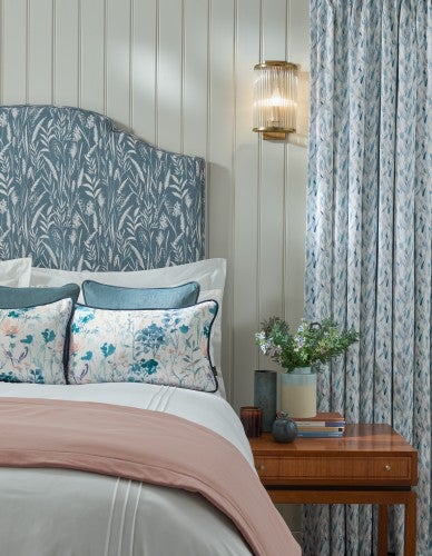 ILIV Amaryllis Slate Blue Fire Retardant Curtains lifestyle