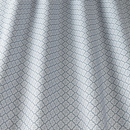 ILIV Asby Slate Blue Fire Retardant Curtains wavy