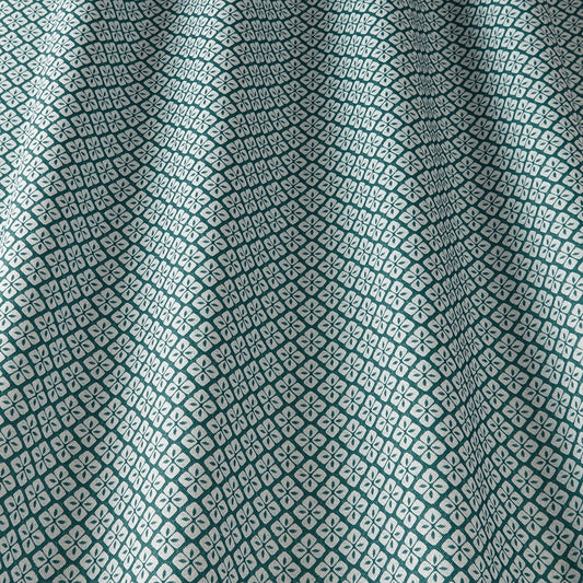 ILIV Asby Teal Fire Retardant Curtains wavy