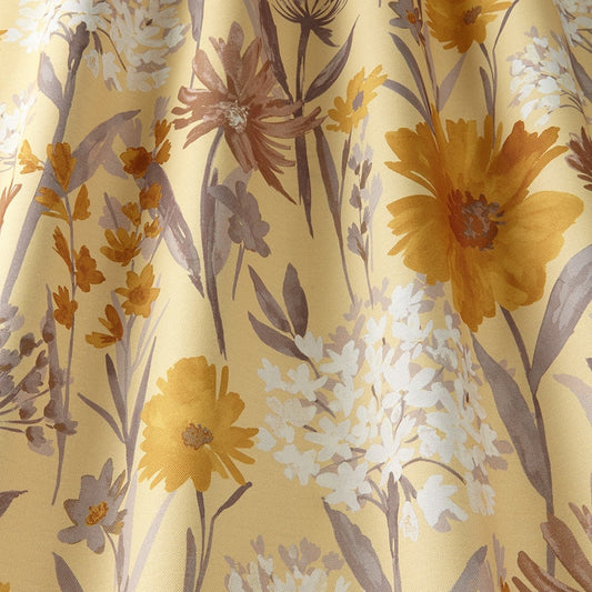 ILIV Fleur Ochre Fire Retardant Curtains wavy