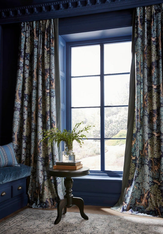 ILIV Forest Canopy Sapphire Fire Retardant Curtains lifestyle