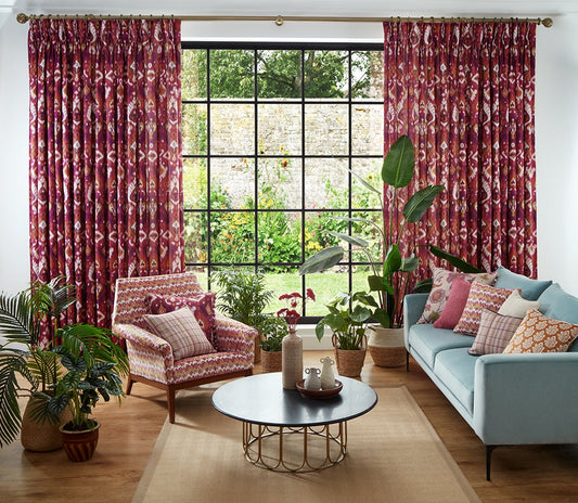 ILIV Sanchita Cerise Fire Retardant Curtains lifestyle