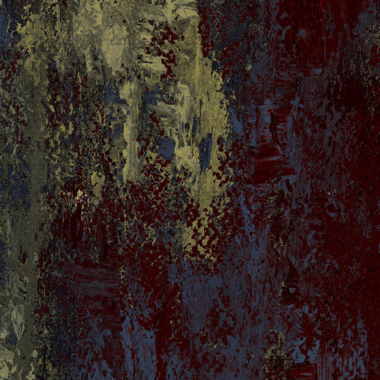 Mallion & Knowles Alabaster Rust/Blue Fire Retardant Curtains texture detail