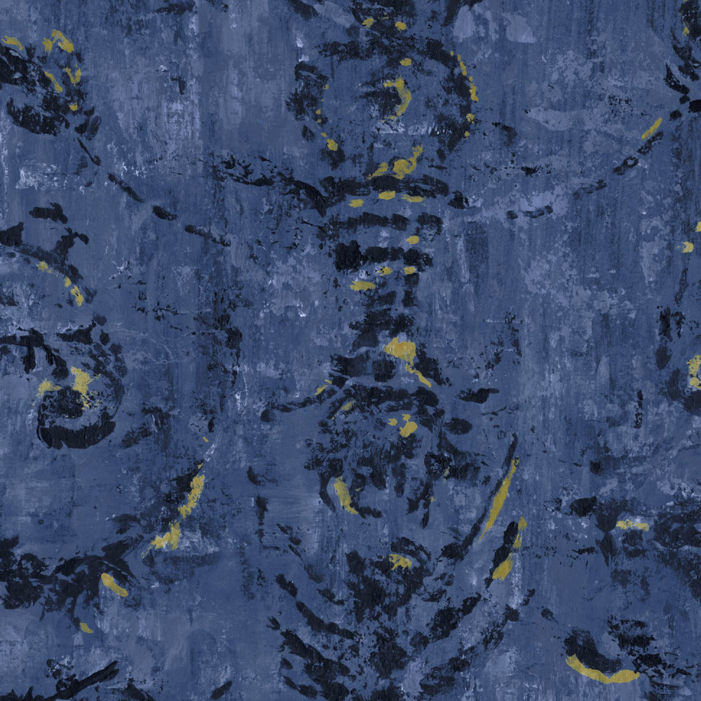 Mallion & Knowles Belgravia Denim Fire Retardant Curtains texture detail