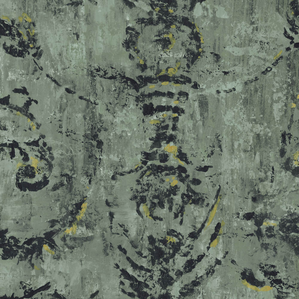 Mallion & Knowles Belgravia Sage Fire Retardant Curtains texture detail