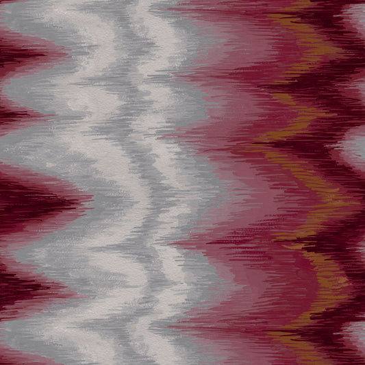 Mallion & Knowles Dreamy Crimson/Grey Fire Retardant Curtains texture detail
