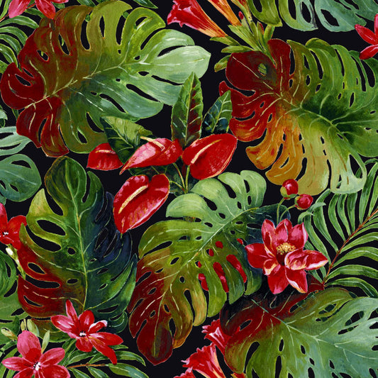 Mallion & Knowles Hawaii Black Fire Retardant Curtains texture detail