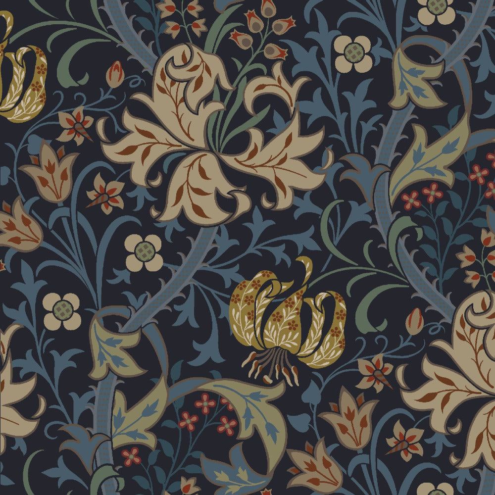 Mallion & Knowles Honeysuckle Stone-Slate Fire Retardant Curtains texture detail