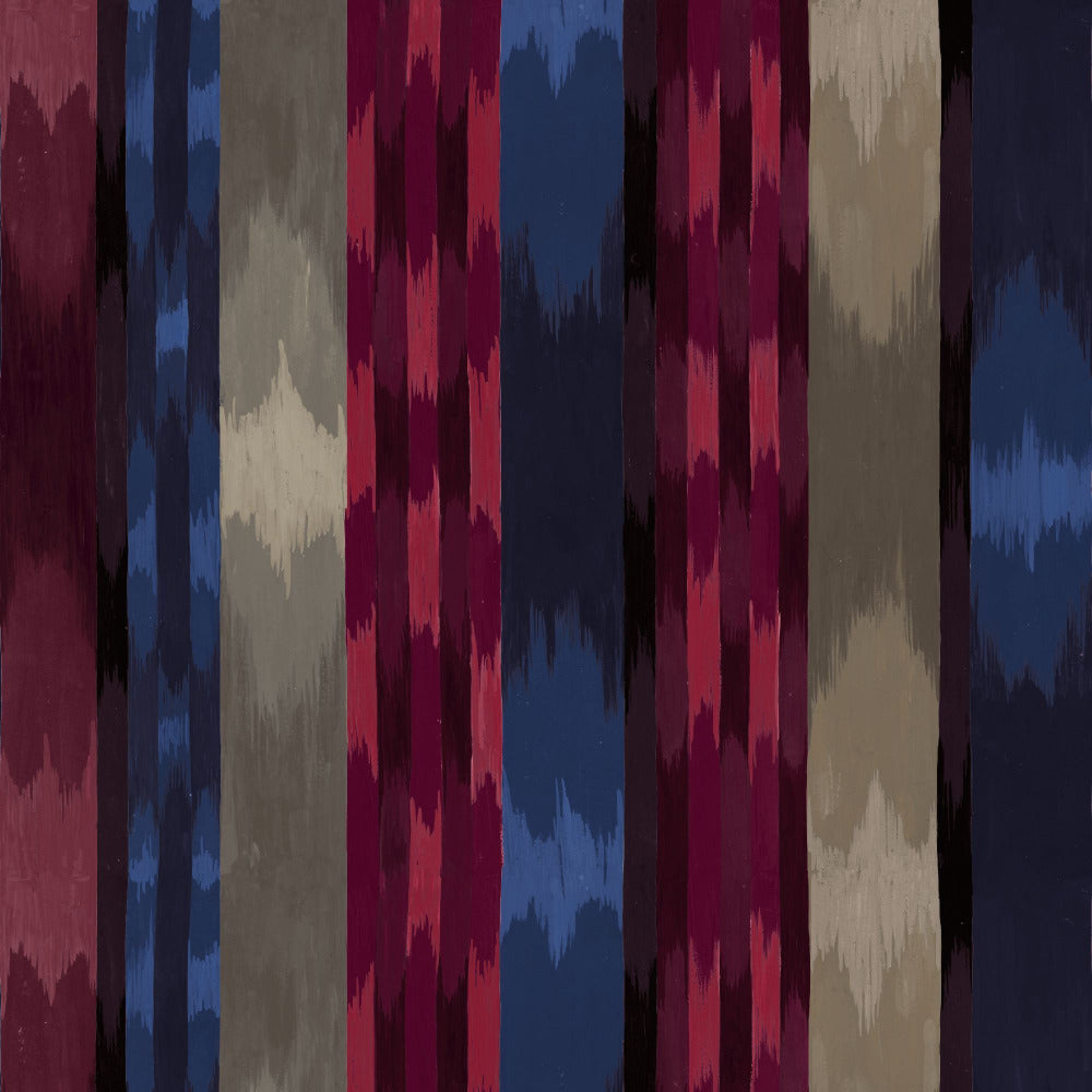 Mallion & Knowles Inca Indigo Fire Retardant Curtains texture detail