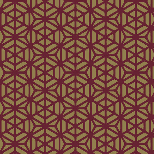 Mallion & Knowles Interlock Crimson/Honey Fire Retardant Curtains texture detail