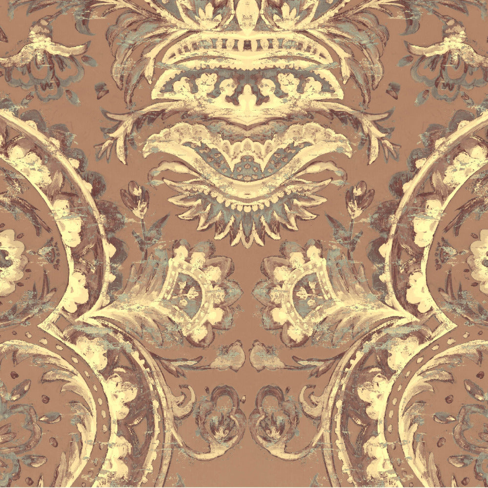 Mallion & Knowles Mayfair Terracotta Fire Retardant Curtains texture detail