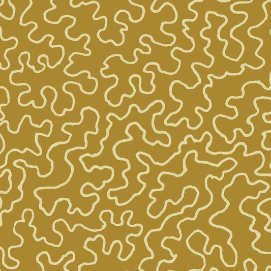 Mallion & Knowles Mazie May Gold Fire Retardant Curtains texture detail