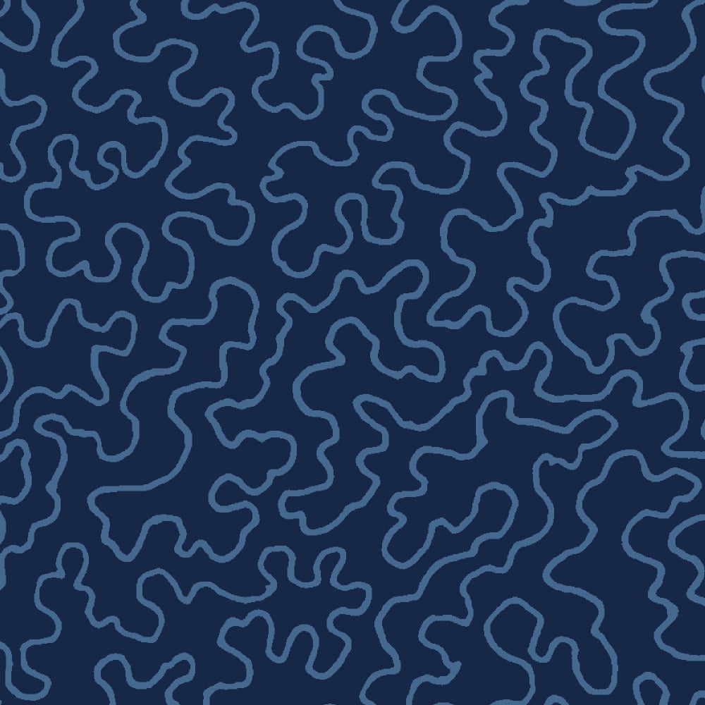 Mallion & Knowles Mazie May Navy Fire Retardant Curtains texture detail