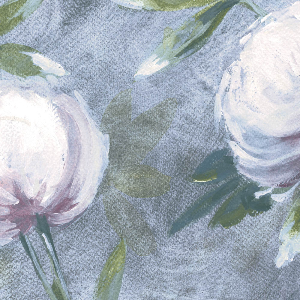 Mallion & Knowles Peony Rose-Sky Fire Retardant Curtains texture detail